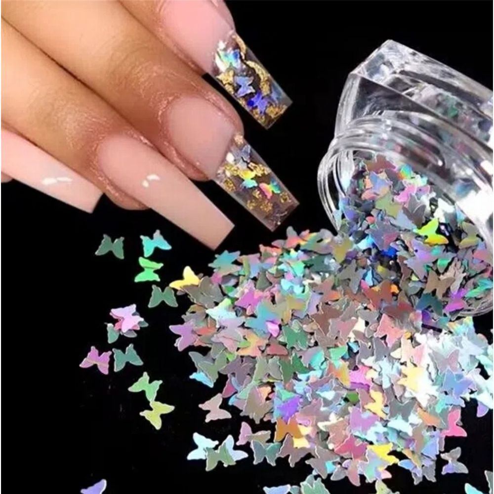 Laser Cut Butterfly Nail Art